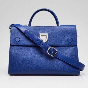 Christian Dior Blue Pebbled Leather Medium Diorever Bag